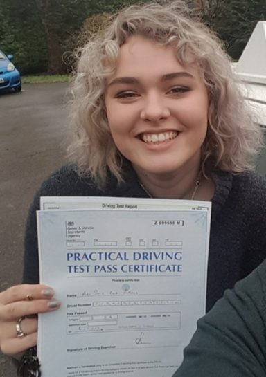Sarah passed with the Italian Job Driving School